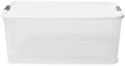Sterilite Ultra Latch Box with Lids for Home and Office, 116 Quart, 8-Pack | Heavy-Duty and Stackable Plastic Containers with Latches for Closet, Cabinet, Bedroom, Bathroom and Dorm Room Organization