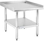 Equipment Grill Stand Table 12x24x30 Inch Stainless Steel NSF Certified 400 Lbs Capacity with Adjustable Legs, 2" Edge Baffle, for Hotel, Home, Commercial Restaurant Kitchen