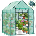 Walk-In Greenhouse for Outdoors, 57" x 57" x 76.8" Heavy Duty Plant Greenhouse with 12 Shelves, UV-Resistant PE Cover, Screen Windows, Portable Backyard Green House for Patio Garden