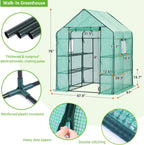 Walk-In Greenhouse for Outdoors, 57" x 57" x 76.8" Heavy Duty Plant Greenhouse with 12 Shelves, UV-Resistant PE Cover, Screen Windows, Portable Backyard Green House for Patio Garden