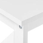 Yaheetech 42"L White Console Table 3-Tier Narrow X-Frame Open Storage Shelf | Sofa Table for Entryway, Hallway and Living Room, Slim 14" Depth, Powder-Coated MDF, 88 lb Top Load, Easy Assembly