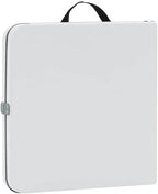 White 40" L x 20" W Plastic Adjustable Height Fold-in-Half Folding Table