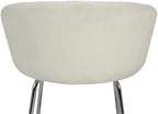 Hillsdale, Marisol Round Metal and Upholstered Vanity Stool with Scoop Back for Makeup Room or Bathroom, Off-White
