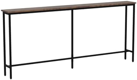 CAPHAUS 63” Narrow Long Console Table for Entryway, Classic Design Sofa Living Room, Skinny Table, Entrance Hallway, Plant Décor Rustic Oak 63-Inch