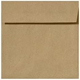 LUXPaper Square Invitation Envelopes | Peel & Press | 5" x 5" | Grocery Bag Brown | 70lb. Text | 50 Qty