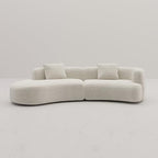 Acanva Formia Boucle Curved Sectional Couch for Living Room