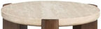 Travertine Top & Dark Oak End Table