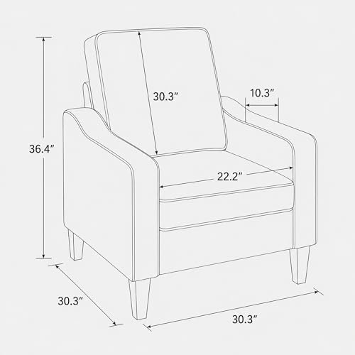 Comfy Accent Chair for Living Room, Modern Reading Chair for Bedroom, Beige | Upholstered Arm chair, Single Sofa Chair for Office and Waiting Room, Mid Century Modern Style, Sturdy Legs, Soft Seat