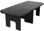 53.15" Antique Black Wood Nesting Coffee Table Set | 70.86 Inch Extended Length; Smooth Easy-Clean Surface; Space-Saving Modern Center Table for Living Room and Small Apartments