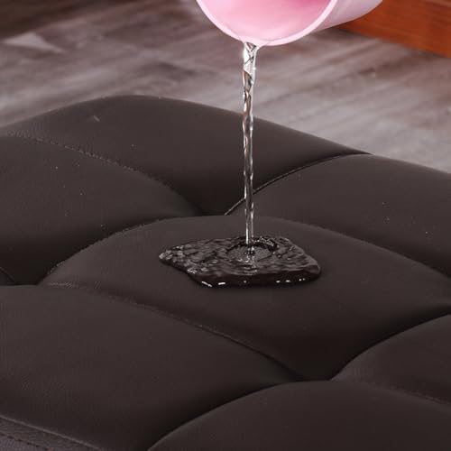 Bonded Leather Square Cube Storage Ottoman,12x12x14inch,Upholstered Foot Rest Stool with Hinged Lid,Faux Leather Footrest Ottoman Thicken Foam Padded Seat (Purple)