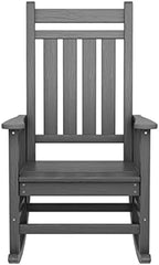 SERWALL Outdoor Rocking Chair Set of 2, HDPE Rocking Chairs for Adult, Grey | 21.1" Widened Seat adds Extra Comfort, Oversized Rocking Chair for Adults, All Weather Porch Rocker for Lawn Garden