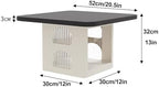Black Floor Table with Storage - Heavy Duty Sofa Side Table, Low Accent End Table for Living Room & Balcony, Stylish & Functional Storage Solution
