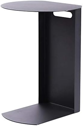 Telephone Table, Black Sofa Side End Tables Living Room,C Shaped End Table,Carbon Steel Telephone Tables,Snack Side Table for Sofa Couch and Bed(Color:Black,Size:15.7414.