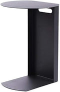 Telephone Table, Black Sofa Side End Tables Living Room,C Shaped End Table,Carbon Steel Telephone Tables,Snack Side Table for Sofa Couch and Bed(Color:Black,Size:15.7414.