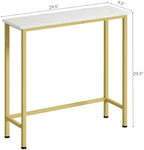 Narrow Console Table, 29.5" Small Entryway Table, Thin Hallway Tables, Slim Sofa Side Tables for Hallway, Living Room, Bedroom, Foyer, Marbleized White