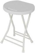 Garvee Folding Stool, Backless 18-Inch Stool, Portable with Handle, Foldable Bar Stool, Anti-Slip Feet, 600Lbs Capacity, for Bar Stools Kitchen Home Indoor and Outdoor Use (White-2, 18)