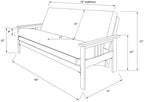 Kodiak Furniture Monterey Futon Set with Barbados Finish, Full, Linen Charcoal