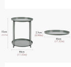 Telephone Table, Tray Metal End Table,Side Table Round Tray,Removable Tray Outdoor & Indoor Drink,Snack Coffee Table,Telephone Table,3 Colors,2 Layers (Color:White,Size:1