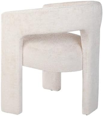 Jofran Gwen Jacquard Upholstered Accent Chair, Modern Luxury Plush Sculptural Armchair for Dining Room or Living Room, Chairs Living Room, Natural, Set of 6