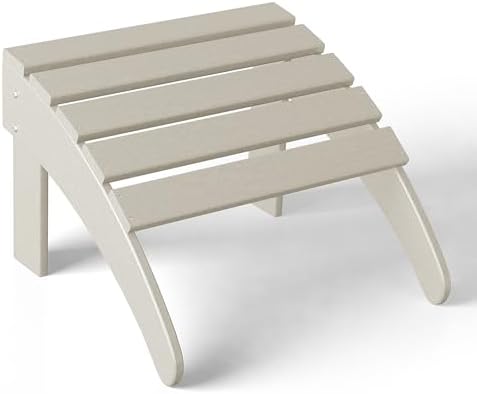 Costaelm Adirondack Chair Footrest Foldable Ottoman, Folding Ottoman Outdoor Foot Rest for Patio Waterproof, Adirondack Ottoman Outdoor, Sand