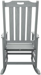 THOEOE Outdoor Rocking Chairs, Oversized Patio Rocking Chair | HDPE Outdoor Rockers for Front Porch, Patio, Backyard, Balcony and Garden. All-Weather High Back Design, Gray