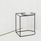Telephone Table, Sofa Side End Table C Table Coffee Tables Telephone Tables Geometric Modern Glass and Metal Side End Table Stand