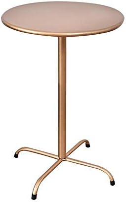 Telephone Table, Round Metal Coffee/Telephone/Bedside Table,Living Room Sofa Side Table,Removable Design,4 Metal Foot Base(Gold-15.74 * 21.65in