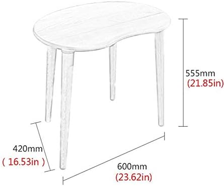 Telephone Table, Solid Wood Pea Shaped Side Table,Living Room Bedroom Furniture,Sofa Side End Table,Coffee Table/Telephone Table,Table Service Desk(Color:Wood,Size:23.621