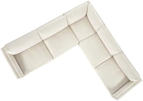 CHITA 114” Super Large Sectional Modular Sofa, Down Filled, 5 Seat, Linen | Down Filled, Sectional Modular Sofa, Super Large, Luxury, Extra-Deep Seats, High-leg Design