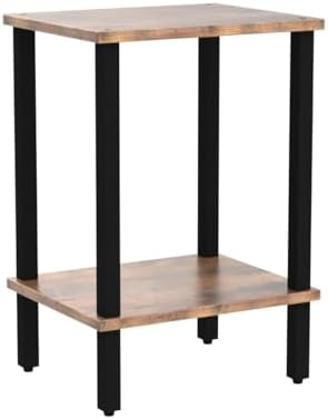 TUTOTAK End Table, Set of 2, Side Table, Nightstand, 2-Tier Storage Shelf, Sofa Table for Small Space, Living Room, Bed Room TB01BB035