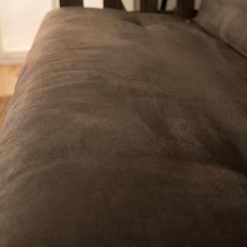 Kodiak Furniture Tucson Full Futon Set in Rustic Walnut Finish with Storage Drawers, Suede Gray