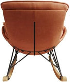 Single Rocking Chair with Ottoman for Adult, Accent Armchair for Balcony Lounge, Breathable Lounge Sofa with Removable Washable Cushion, Brown