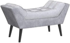 Andeworld Upholstered Tufted Small Cute Bench Ottoman for Entryway Foyer Bathroom Vanity Bedroom (One Seater, Velvet Grey)