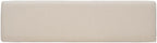 Pemberly Row 60" Wood/Fabric Bench, Rustic Umber Brown Finish, Tan Upholstered Seat, Durable Rubberwood Construction, Transitional Style Bench for Dining Room or Entryway Seating