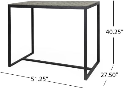 Industrial Outdoor Bar Table – Acacia Wood Top with Metal Frame, Perfect for Patio Bar Stools, Bar Stool Set of 2, Tall Chairs for Bar & Outdoor Counter Height Bar Stools