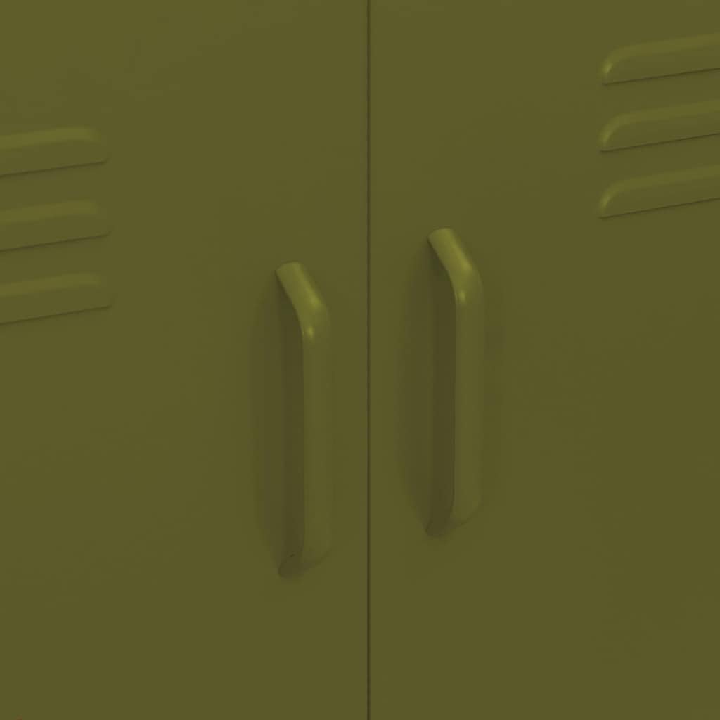 Olive Green Steel Storage Cabinet 13.8"x31.5"x40" Modern 4-Door Pantry Organizer & Bathroom Storage Cabinet Adjustable Shelves Robust Metal Frame for Living Room Kitchen Garage