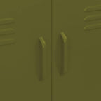 Olive Green Steel Storage Cabinet 13.8"x31.5"x40" Modern 4-Door Pantry Organizer & Bathroom Storage Cabinet Adjustable Shelves Robust Metal Frame for Living Room Kitchen Garage