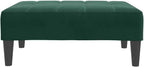 Velvet Footstool Dark Green 30.3x21.7x12.2 Inches, Stable Plywood Frame Footrest for Sofa or Recliner, Cozy and Compact Stool for Living Room