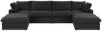 JACH 160.6" U-Shaped Sectional Couch, Modern Modular Convertible Sofa with Chaise Ottomans, Deep 4-Seats Comfy Sectional Cloud Couches for Living Room/Apartment, Bedroom (Black)