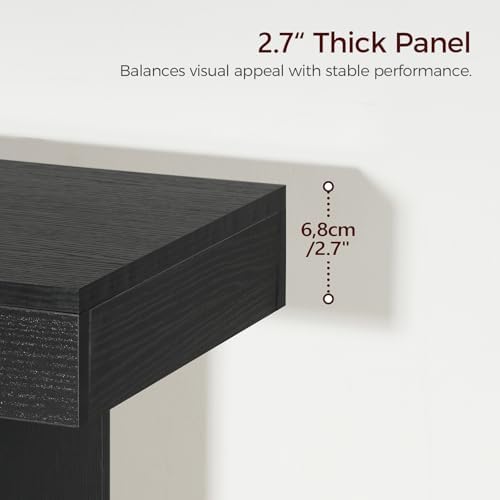 MAHANCRIS Console Table, 39.4'' Black Rectangular Entryway Table, Modern Console Table with Storage, Sofa Tables for Hallway, Foyer, Living Room, Easy Assembly, Black CTHB16801