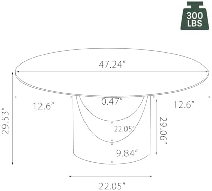 POVISON Round Dining Table Set, 47" Sintered Stone Dining Table with 4 Dining Chairs Set, Glossy White Sintered Stone Tabletop with Bronze Carbon Steel Pedestal
