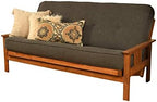 Kodiak Furniture Monterey Futon Set with Barbados Finish, Full, Linen Charcoal