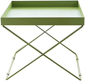 Telephone Table, Grass Green Metal Nightstand/End Table,Square Pallet Sofa Side Table,High and Narrow Entryway Table ，Telephone Table for Living Room,Bedroom and Off(Size
