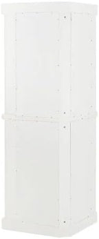 HomeStock Corner Pantry Cabinet - Tall White Kitchen Storage, 2 Stackable Units