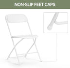 100 PCS Plastic Folding Chair, Portable Commercial Chair, Heavy-Duty Plastic Folding Chairs, Folding Chair with 350 LB Capacity for Wedding Party Outdoor Indoor White