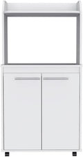 lapday Kitchen Storage with 1 Shelf & 2 Doors,Caster Wheels,for Living Room,Dining Room(White,14.19"×24.84"×49.23").