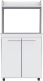 lapday Kitchen Storage with 1 Shelf & 2 Doors,Caster Wheels,for Living Room,Dining Room(White,14.19"×24.84"×49.23").