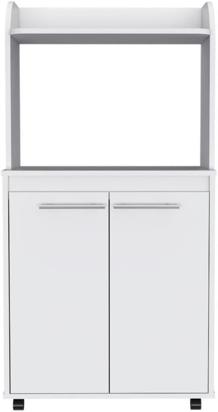 lapday Kitchen Storage with 1 Shelf & 2 Doors,Caster Wheels,for Living Room,Dining Room(White,14.19"×24.84"×49.23").