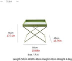 Telephone Table, Grass Green Metal Nightstand/End Table,Square Pallet Sofa Side Table,High and Narrow Entryway Table ，Telephone Table for Living Room,Bedroom and Off(Size