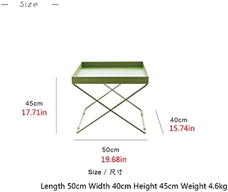 Telephone Table, Grass Green Metal Nightstand/End Table,Square Pallet Sofa Side Table,High and Narrow Entryway Table ，Telephone Table for Living Room,Bedroom and Off(Size